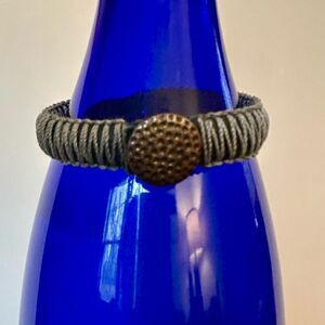 Guang Tong Gray thread wrapped leather bracelet